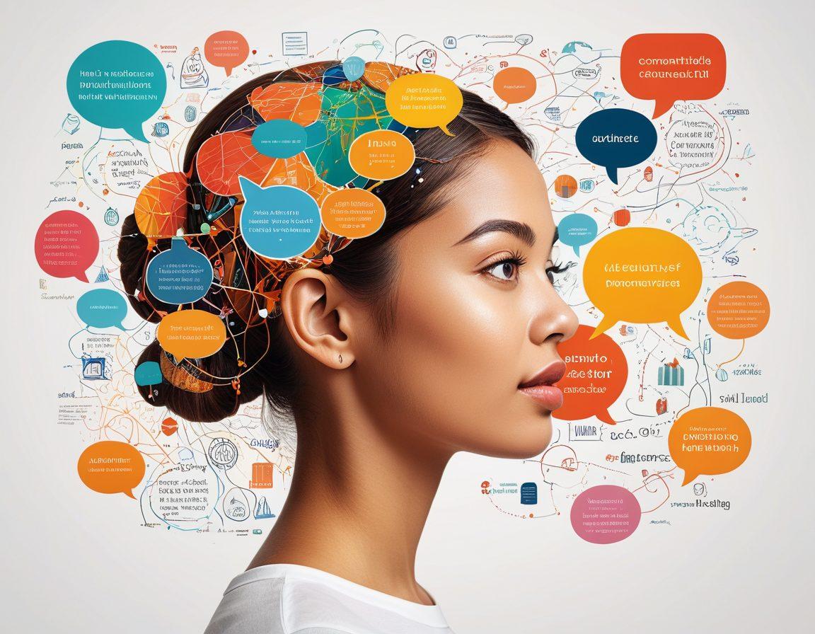 A vibrant collage depicting various lexicons and terms in different languages, intertwined with illustrations of people communicating across cultures. Include speech bubbles filled with unique words and phrases, showcasing the diversity of communication. In the background, an abstract representation of a neural network to symbolize understanding. The overall color scheme should be bright and inviting. super-realistic. vibrant colors. white background.